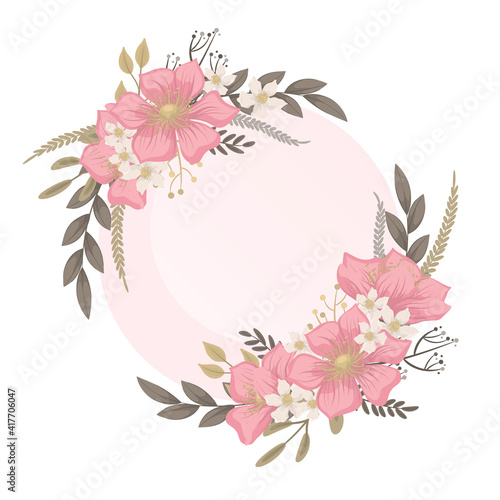 Floral border background - pink flower border