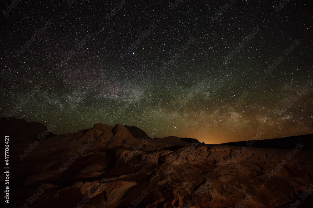 USA, Arizona. The Milky Way and desert at night.