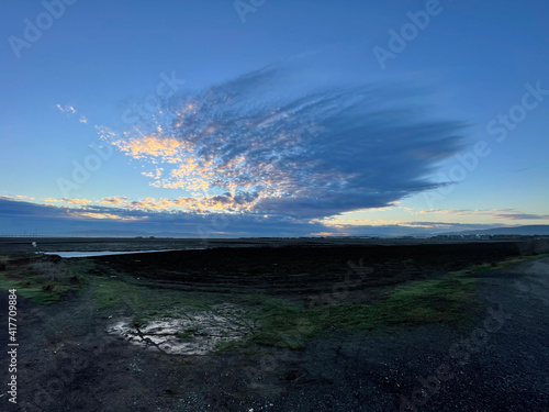 sunset over the river