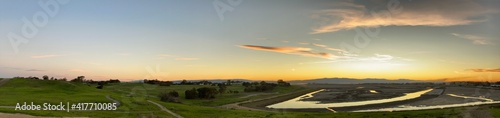 sunset over the river
