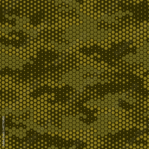 Full seamless military camouflage skin halftone dotted pattern vector for decor and textile. Green pointed army masking design for hunting textile fabric print and wallpaper. Design for trendy fashion