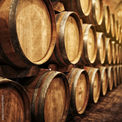 Wine barrels in wine-vaults in order © Zsolt Biczó