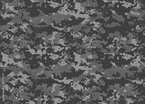 Full seamless dark military camouflage texture pattern vector. Dark colors design for girls, boys textile fabric and wallpaper print. Design for fashion and home design background.