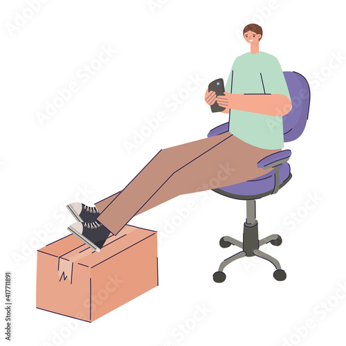 sitting man procrastinating