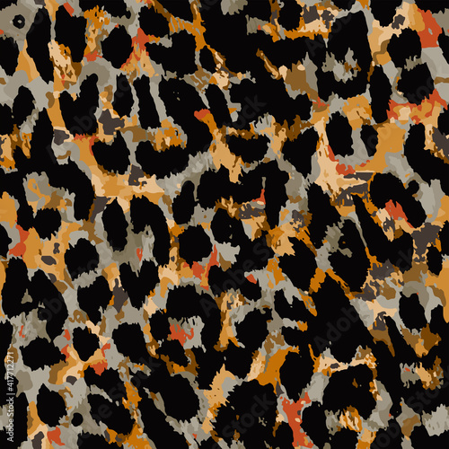 Full seamless leopard cheetah animal skin pattern. Design for textile fabric printing. Suitable for fashion use.