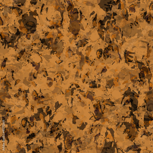 Full seamless khaki dirty military camouflage texture pattern vector. Distressed army skin design for textile fabric print and fashion.