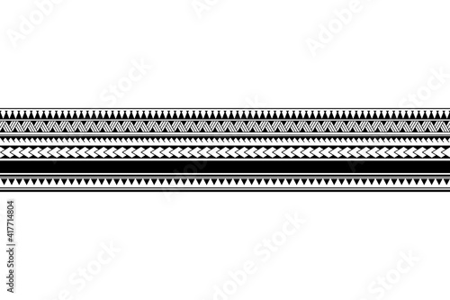 Maori polynesian tattoo bracelet. Tribal sleeve seamless pattern vector. Samoan border tattoo design fore arm or foot. Armband tattoo tribal. band fabric seamless ornament isolated on white background