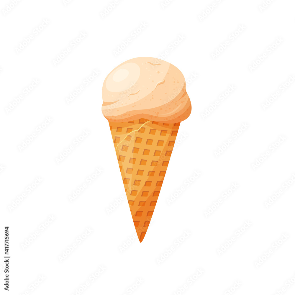Ice cream in flat cartoon style. vector isolated on white background. Ice cream in flat cartoon style. vector isolated on white background.