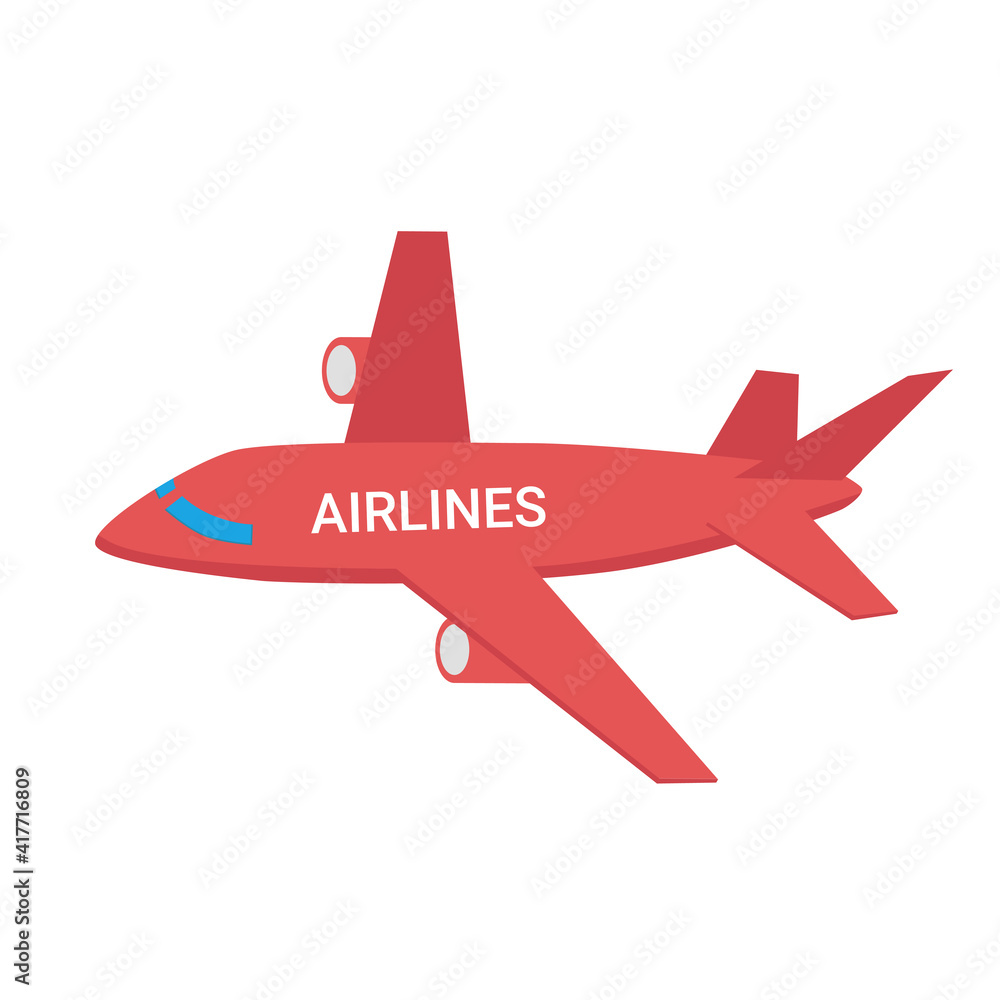 Red plane icon vector illustration for web Red plane icon vector illustration for web