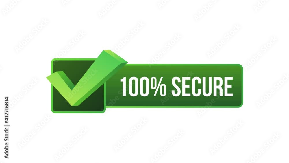 100 Secure grunge icon. Badge or button for commerce website. Motion graphics. 100 Secure grunge icon. Badge or button for commerce website. Motion graphics.