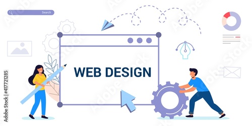 Building website project as programming homepage process Tiny person Modern vector illustration concepts for website and mobile website development Search information online in internet websites © JulsIst