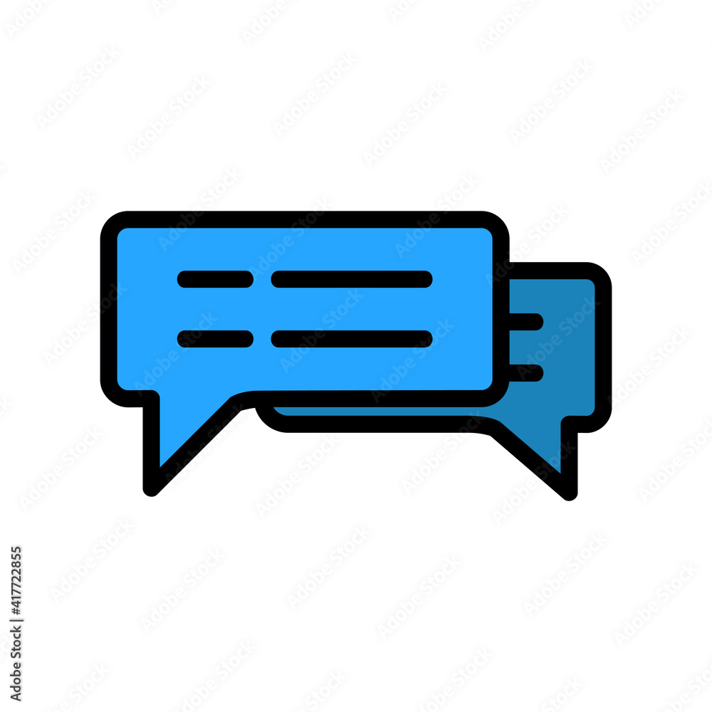 Chat icon vector illustration in filled line style about marketing and growth for any projects Chat icon vector illustration in filled line style about marketing and growth for any projects