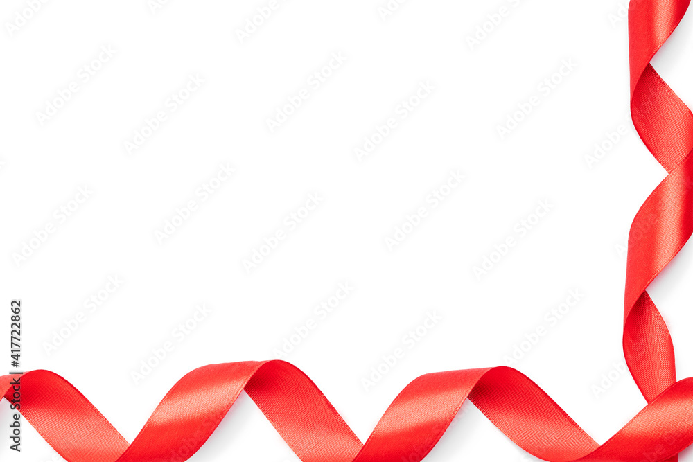 Premium Photo  Red silk ribbon isolated on white