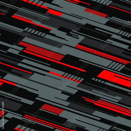 Striped geometric seamless pattern. Abstract modern grunge racing texture for vinyl wrap and decal. Vector background.