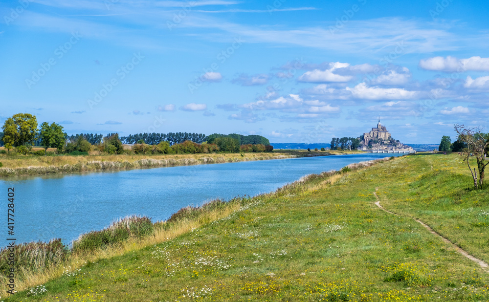 Couesnon River leads to Mont St. Michel in Normandy, France