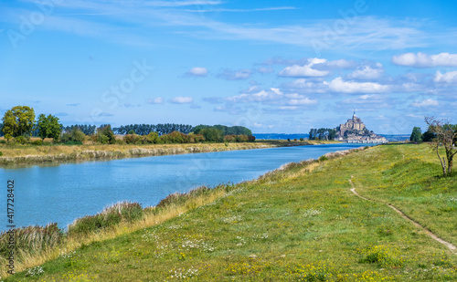 Couesnon River leads to Mont St. Michel in Normandy, France