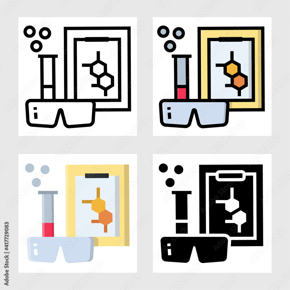 Chemistry icon vector design in filled, thin line, outline and flat style. no2 Chemistry icon vector design in filled, thin line, outline and flat style. no2