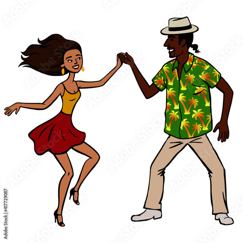 man and girl dancing incendiary salsa