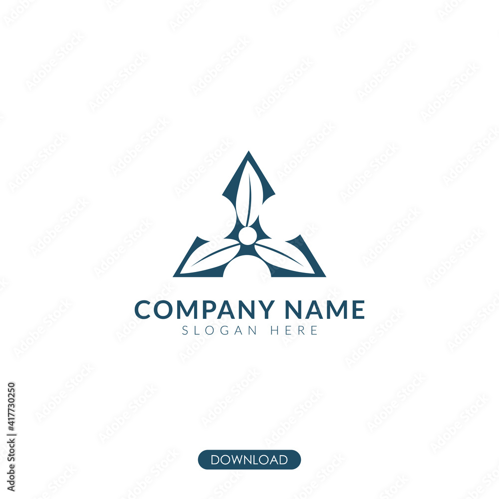Obraz premium ninja leaf healthy food concept. suitable for restaurant logo