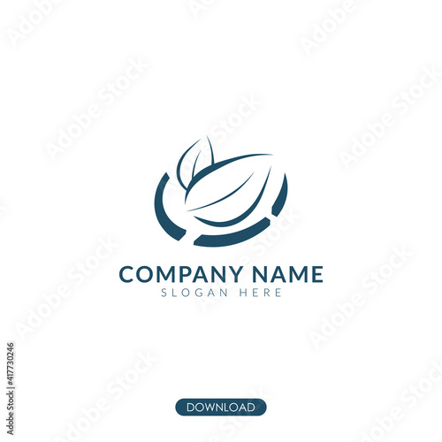 leaf logo for healthy food. isolated background.  fresh vegetable food