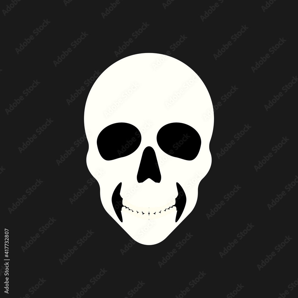 Skull icon on black background Skull icon on black background