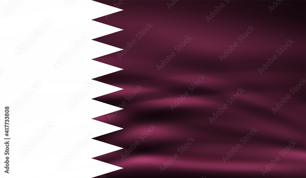 Obraz premium Grunge Qatar flag. Qatar flag with waving grunge texture.