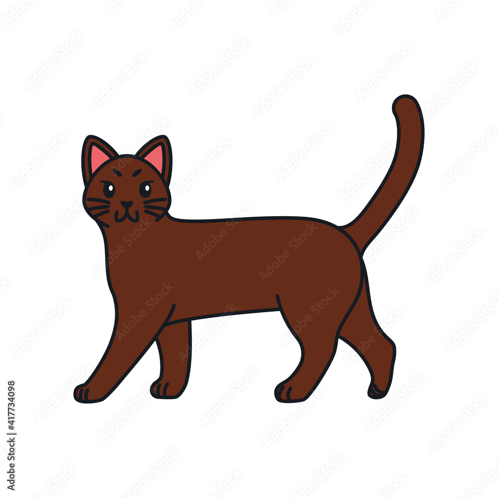 Isolated cartoon of a cat - Vector illustratrion