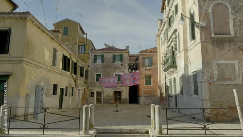 Clotheslines over street in Venice