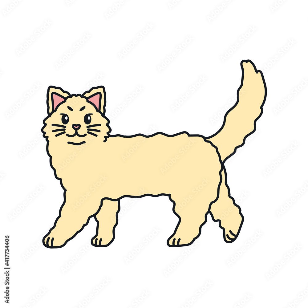 Fototapeta premium Isolated cartoon of a cat - Vector illustratrion
