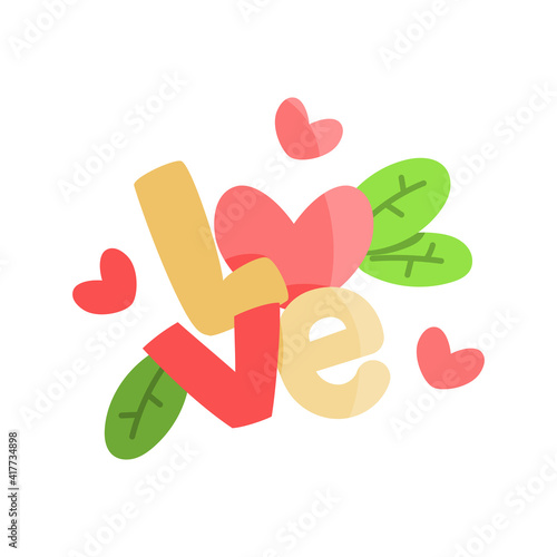 Isolated cute love text. Valentines day - Vector