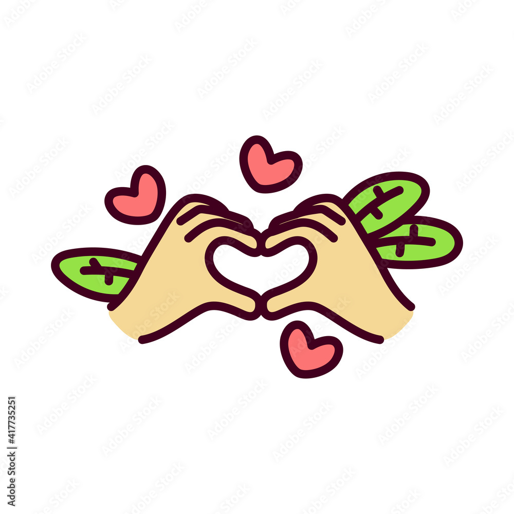 Isolated hands forming heart. Valentines day - VEctor Isolated hands forming heart. Valentines day - VEctor