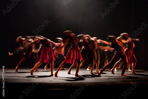 The abstract movement of the dance