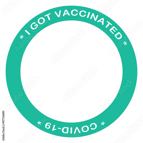 I got vaccinated covid-19 vector stamp logo template