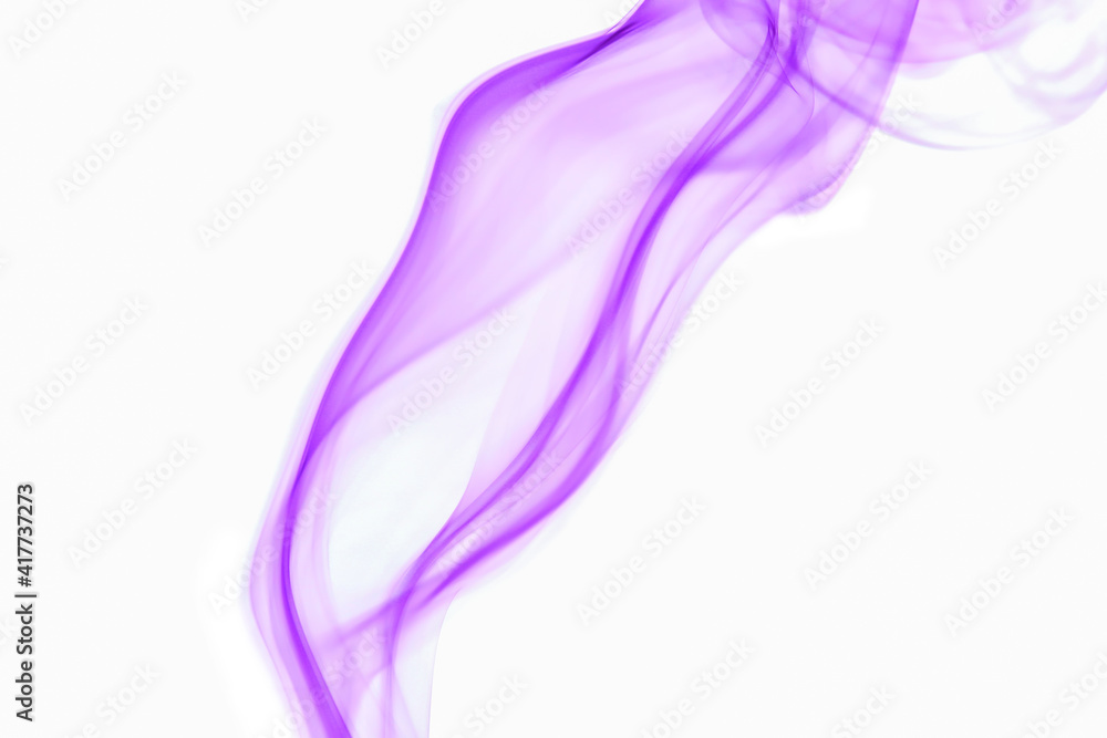 Fototapeta premium Swirling motion of Purple smoke or fog group, abstract line isolated on white background