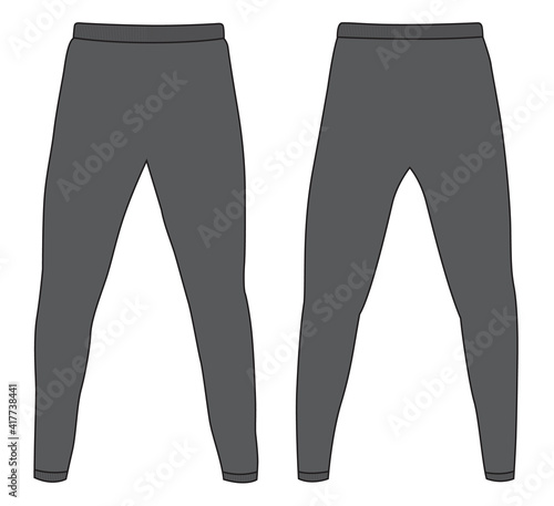 Grey leggings pants isolated on white background