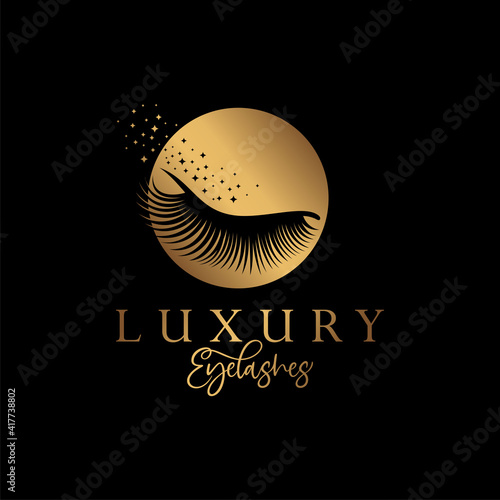 Luxury Beauty Eye Lashes Logo Vector Template	