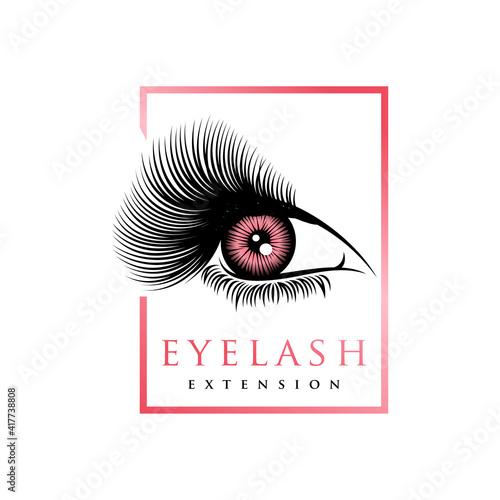 Luxury Beauty Eye Lashes Logo Vector Template	