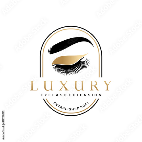 Luxury Beauty Eye Lashes Logo Vector Template	