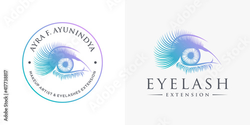 Luxury Beauty Eye Lashes Logo Vector Template	