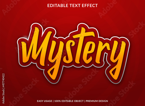 mystery text effect template design with abstract style use for business logo and brand