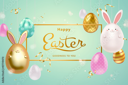 3d Easter egg decorating background