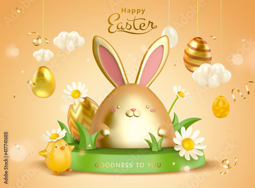 3d creative Easter egg background
