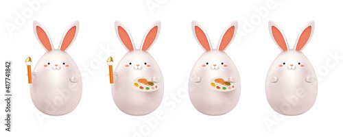 3d Easter rabbit collection