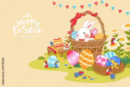 Happy Easter bunny background