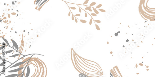 Trendy bohemian abstract square art templates with floral and geometric elements. For social media posts, mobile apps, banners design and web/internet ads. Fashion backgrounds. Boho style background