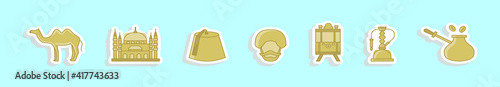 set of king or sultan cartoon icon design template with various models. vector illustration isolated on blue background