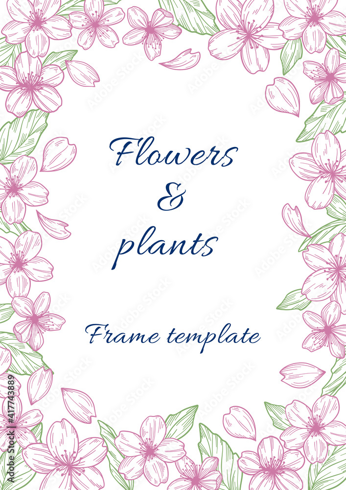 Flowers & plants Frame template Flowers & plants Frame template
