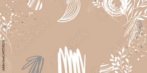 Trendy bohemian abstract square art templates with floral and geometric elements. For social media posts, mobile apps, banners design and web/internet ads. Fashion backgrounds. Boho style background