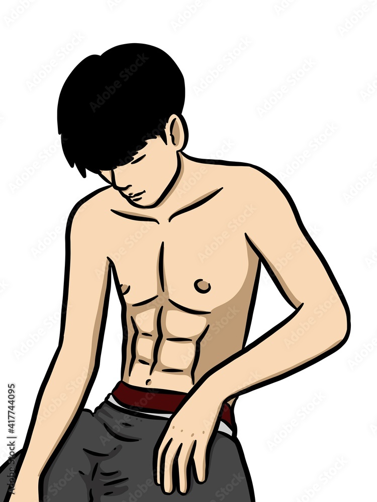 cartoon cute man on white background cartoon cute man on white background