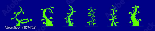 set of beanstalk cartoon icon design template with various models. vector illustration isolated on blue background